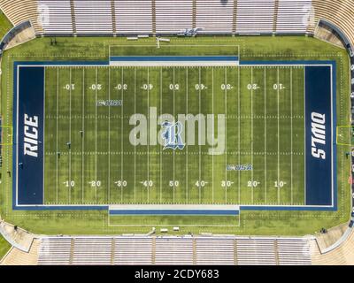 Vista aerea dello stadio del riso a Houston, Texas Foto Stock