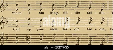 . Melodie di madre Goose : o canzoni per la scuola materna . ^e^-^^^-e^^ lav en - der blue, fid - die fad - die, lav en - der green,. • 0 •--- 0-i- sarai regina, ^^^Ciao; ?? Morire, metterli al lavoro, alcuni con rake, fid mw^m¥^-- ?=s die fad die, altri con forchetta. Note. 179 Foto Stock