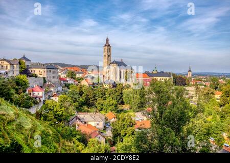 Vista sulla cattedrale di San Giacomo a Kutna Hora, Boemia Foto Stock