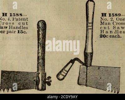 . Stanley Mills & Co. ... n. catalogo. 045 . H 1588- No. 4, PatentCross cutSaw Coppia di corone 15c. Foto Stock