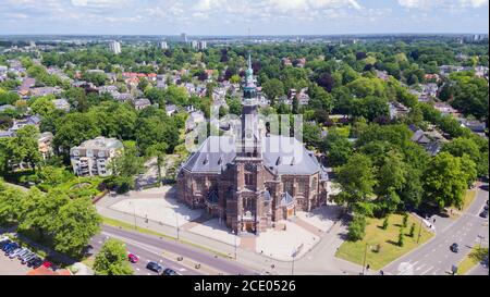 Vista aerea su Grote Kerk, Apeldoorn. Foto Stock