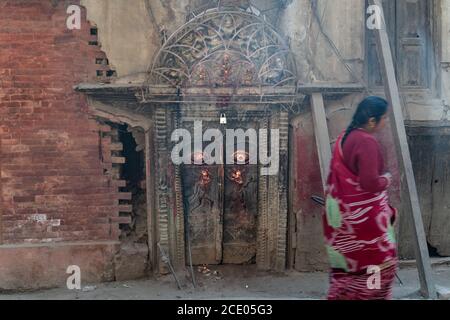 Kathmandu-18.03.2019: L'antica porta di Kathmandugate Foto Stock