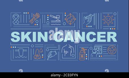 Banner concetti di parole di cancro della pelle Illustrazione Vettoriale