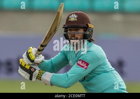 Londra, Regno Unito. 30 agosto 2020. Ben Foakes si batte mentre Surrey prende l'Essex nella partita Vitality T20 Blast al Kia Oval. David Rowe/Alamy Live News Foto Stock