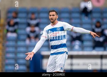 Oxford, Regno Unito. 29 Agosto 2020. Geoff Cameron del QPR durante il 2020/21 dietro porte chiuse incontro pre stagione amichevole tra Oxford United e Queens Park Rangers al Kassam Stadium, Oxford, Inghilterra il 29 agosto 2020. Foto di Andy Rowland. Credit: Prime Media Images/Alamy Live News Foto Stock