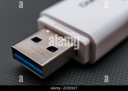 notebook e memory stick Foto Stock