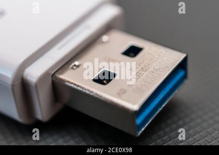 notebook e memory stick Foto Stock