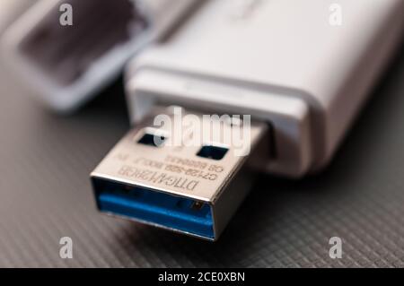 notebook e memory stick Foto Stock