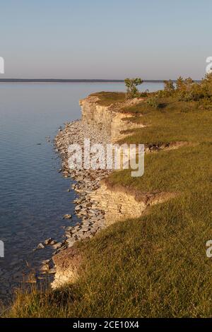 Panga Cliff, la scogliera più alta di Saaremaa, Estonia Foto Stock