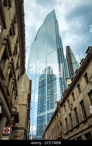 22 grattacielo di Bishopsgate - ventidue - sviluppo di uffici a Bishopsgate nella città di Londra. Architetti architettura PLP - 278m 62 piani 2020. Foto Stock
