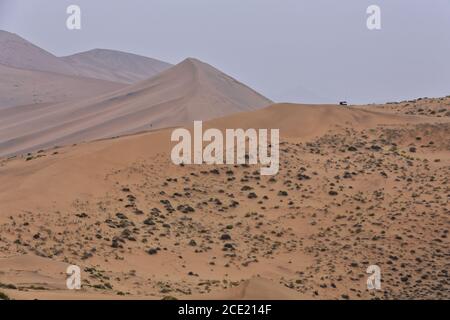 Dune di sabbia mobili e stazionarie-deserto di Badain Jaran. Alxa Plateau-Inner Mongolia-Cina-1030 Foto Stock