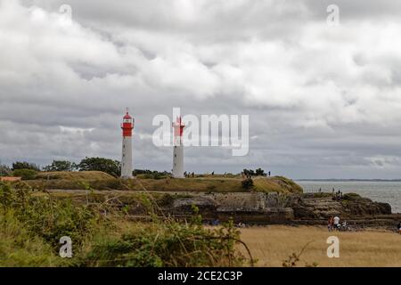 Isola di Aix, Francia. 25 Agosto 2020. Vista generale del faro Ile d'Aix nella Charente-Maritime, Francia. Foto Stock