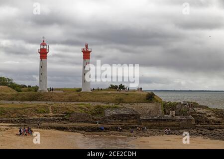 Isola di Aix, Francia. 25 Agosto 2020. Vista generale del faro Ile d'Aix nella Charente-Maritime, Francia. Foto Stock