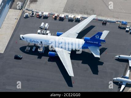 Orbis Flying Eye Hospital nuovo aereo Douglas DC-10. Ospedale aereo per prevenire la cecità e le malattie degli occhi. Progetto Orbis McDonnell Douglas MD-10. Foto Stock