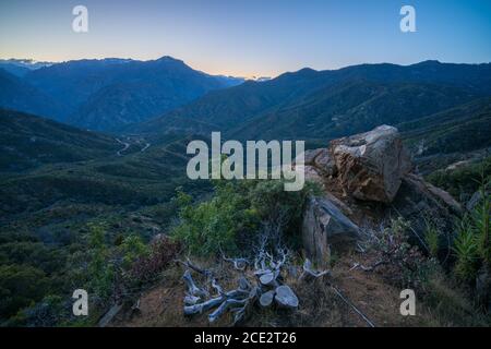 tramonto sul parco nazionale dei re canyon negli stati uniti Foto Stock