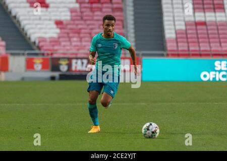 Lisbona, Portogallo. 30 agosto 2020. Lisbona, Portogallo. Midfielder di Bournemouth dall'Inghilterra Junior Stanislas (19) in azione durante il gioco amichevole tra SL Benfica vs AFC Bournemouth Credit: Alexandre de Sousa/Alamy Live News Foto Stock