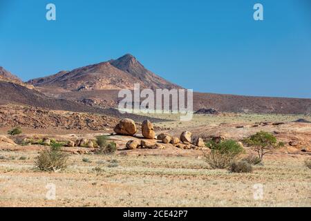 Paesaggio desertico montano di Brandberg, Namibia Foto Stock