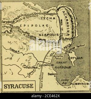 . La Roma repubblicana; le sue conquiste, le sue maniere e le sue istituzioni dai primi tempi fino alla morte di Cesare. Stranamente fuori dall'acqua e poi lethem andare, in modo che theywere inghiottito durante la caduta. L'integralità sembrava essere stata un'acclamazione di guerra, operata e diretta dalla mente di se stessi, e tale era il terrore ispirato da archi-medes che Marcelluswas obbligato ad aban-don l'attacco e trasformare l'assedio in un blocco. Ma con la forza a sua disposizione era impossibile completare l'investimento di un luogo così esteso, e nel frattempo la rivolta si diffuse a quasi tutta la Sicilia, così che la sua Foto Stock