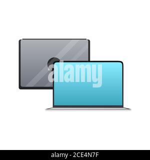 Icona di stile piatto del portatile immagine isolata del vettore Illustrazione Vettoriale