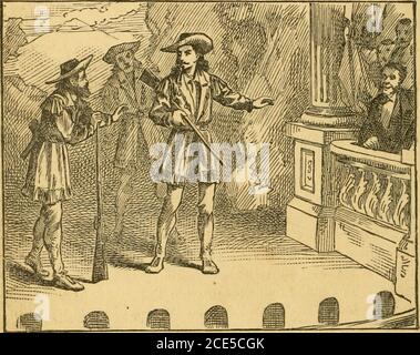 . La vita di William F. Cody, conosciuto come Buffalo Bill, il famoso cacciatore, scout e guida. Un'autobiografia . Jack e io diventai sempre più morenervous. Occasionalmente abbiamo guardato attraverso i buchi nella thecurtain e abbiamo visto che la gente stava continuando ad incoronare nel teatro; il nostro nervosismo è aumentato ad un grado uncom-fortable. Quando a lungo il sipario si alzò, il nostro coraggio aveva re- 326 VITA DI BUFFALO BILL. Girò, così che pensavamo di poter affrontare l'immenssecrowd ; eppure quando il tempo è venuto per noi di andare avanti, noi wererather lento nel fare la nostra apparizione. Mentre steppedforth siamo stati ricevuti con a s. Foto Stock