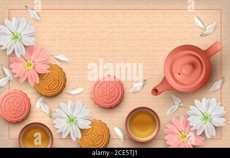 Tea card floreale party Foto Stock