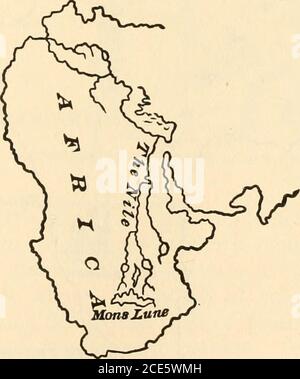 . Nell'Africa più oscura; o, la ricerca, il salvataggio e il ritiro di Emin, governatore di Equatoria . JOHN RUY8CHAD. 1508. Le montagne della Luna cominciano a prendere forma e rango.le Mons Lunse stanno evidentemente aumentando in altezza e. SYLVANNUS MAPA.D.1511 LUNGHEZZA. Come Tossy avrebbe potuto dire, le specifiche che hanno avegrown alcuni. 298 NELL'AFRICA PIÙ OSCURA. 1889. Nella seguente mappa vediamo una riproduzione di Seba» June.The Nile. ^^a, tte. ^^Mare neano Foto Stock