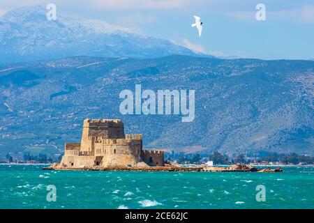 Fortezza di Bourtzi, Nafplio, Grecia Foto Stock