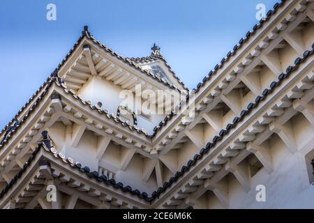 Vista del castello di Himeji, Hyogo, Giappone Foto Stock