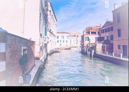 Venezia in effetto colore sbiadito. Foto Stock