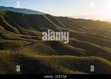 Colline ondulate nel deserto di Tabernas in Spagna Foto Stock