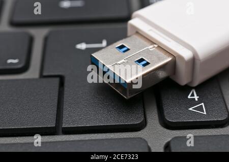 notebook e memory stick Foto Stock