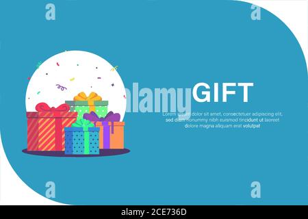 banner web modello vettore regalo. vettore premium Illustrazione Vettoriale
