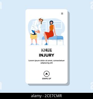 Trattamento delle lesioni al ginocchio in Clinic Cabinet Vector Illustrazione Vettoriale