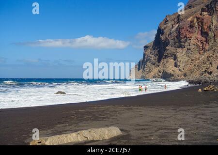 La famosa spiaggia Playa del Ingles in Valle Gran Rey Sull'isola di la Gomera Foto Stock