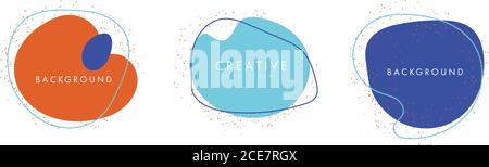 Insieme trendy di liquido moderno forma astratta banner astratti collezione badge elementi grafici moderni. Modello pronto per l'uso nella progettazione Web o di stampa Illustrazione Vettoriale