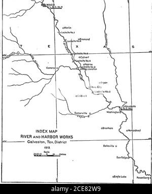 . Indice ai rapporti del capo degli ingegneri, Esercito degli Stati Uniti (compresi i rapporti delle Commissioni del canale Istmo, (1899-1914) 1866-1912 ... . INDICE MAPPA FIUME E PORTO OPERE Galveston, Tex.Disfrict 1912 3 fogli. J [flplanatfonltc.] KIVEE E HAKBOB LAVORANO. 733 Dipartimento di guerra corpo di ingegneri. Esercito degli Stati Uniti. INDEX MAP RIVER AND HARBOUR WORKS Galveston, Tex, District  Scutefij-Azio S 10 ISMilea oEoqleLake J Rognbenj ( 3 fogli, 734 INDICE DELLE RELAZIONI, CAPO DEGLI INGEGNERI, U. S. ARMY, 1866-1912. Corpo degli ingegneri del dipartimento di guerra, esercito degli Stati Uniti Foto Stock