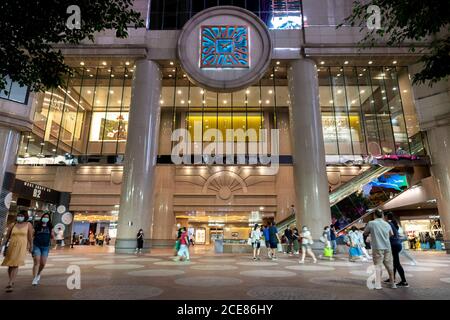 Hong Kong, Cina: 15 ago, 2020. Centro commerciale Times Square. Times Square (cinese: 時代廣場) è un lussuoso centro commerciale e complesso di torri di uffici a Causewa Foto Stock