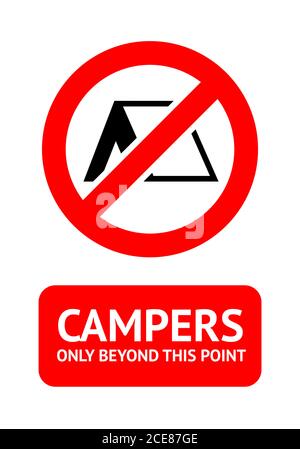 No Campeggio, adesivo alla moda, pronto per la stampa Illustrazione Vettoriale