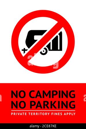 No Camping, poster alla moda, pronto per la stampa Illustrazione Vettoriale