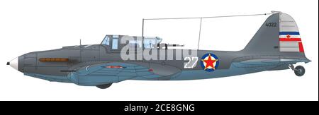 Ilyushin il-2 Shturmovik (bianco 27) dell'Aeronautica militare Jugoslava, 1945 Foto Stock