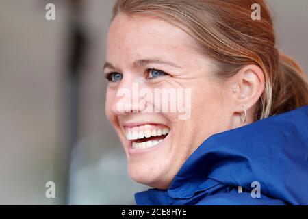 Utrecht, Paesi Bassi. 30 agosto 2020. UTRECHT, 30-08-2020, Atletiekbaan Nieuw Maarschalkerweerd, Dafne Schippers durante il secondo giorno dei campionati olandesi di pista e campo. Credito: Pro Shots/Alamy Live News Foto Stock