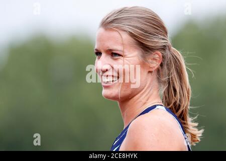 Utrecht, Paesi Bassi. 30 agosto 2020. UTRECHT, 30-08-2020, Atletiekbaan Nieuw Maarschalkerweerd, Dafne Schippers durante il secondo giorno dei campionati olandesi di pista e campo. Credito: Pro Shots/Alamy Live News Foto Stock