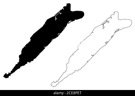 Città di Conakry (Repubblica di Guinea, Guinea-Conakry) mappa vettoriale illustrazione, abbozzare schizzo Città di Conakry mappa Illustrazione Vettoriale