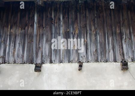 Texture vecchio muro di legno. Legno vecchio lavato e sbiadito. Foto Stock