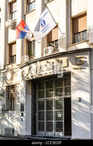 Belgrado / Serbia - 30 giugno 2019: La sede dell'agenzia di stampa statale serba TANJUG a Belgrado, capitale della Serbia Foto Stock