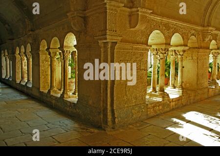 Chiostro, Saint-Paul-de-Mausole, St-Rémy-de-Provence, Francia Foto Stock