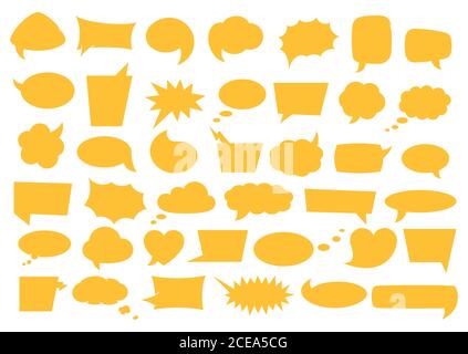 Set di bolle vocali con spazio per le frasi. Illustrazione Vettoriale