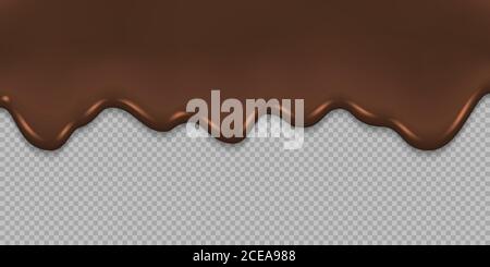 Gocciolamento dei cioccolatini fusi. Cioccolato liquido Crema sfondo Illustrazione Vettoriale