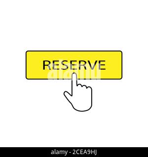 icona vettore del pulsante prenota, logo della prenotazione Illustrazione Vettoriale