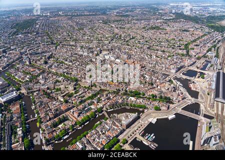 Aereo della città interna di Amsterdam, Paesi Bassi Foto Stock